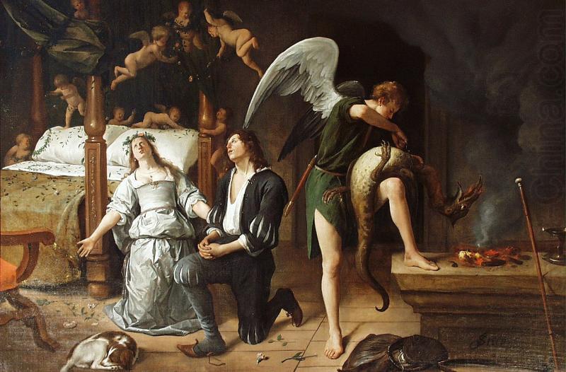The Marriage bed of Tobias and Sarah., Jan Steen